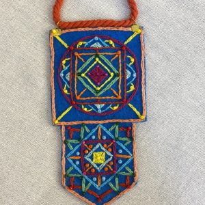گردنبند گلدوزی فیروزه ای