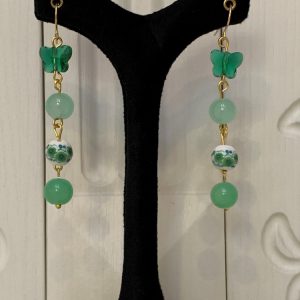 گوشواره آویز سرامیک سبز