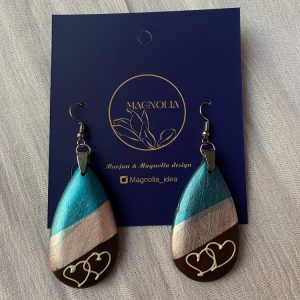 گوشواره چوبی اشکی راه راه