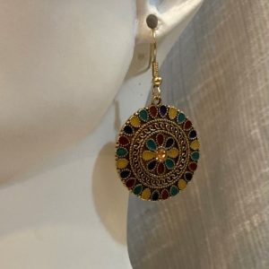 ست گردنبند و گوشواره برنزی میناکاری