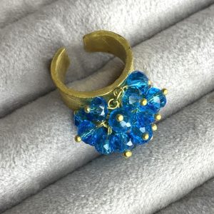 انگشتر شگی کریستال فیروزه ای