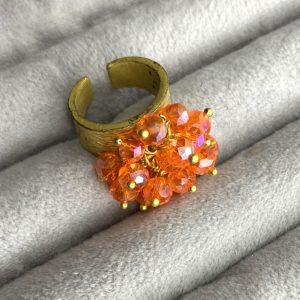 انگشتر شگی کریستال نارنجی