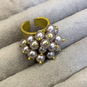 انگشتر شگی مروارید صورتی