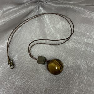 گردنبند تک مهره چشم ببر درشت